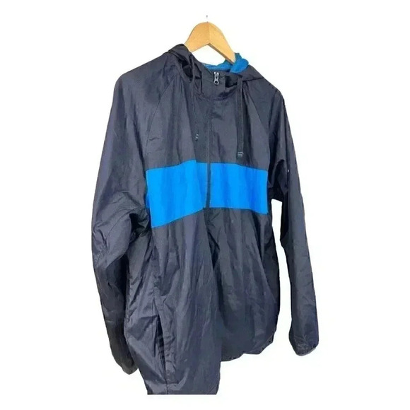 Vintage 90s Starter Windbreaker Blue Full-Zip jacket with hood Mens XL (46-48) - Picture 3 of 10